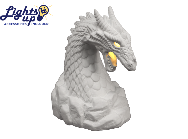 Lighted Fierce Dragon Bust