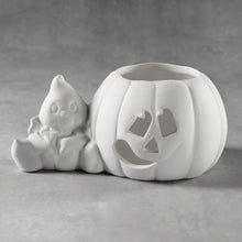 Load image into Gallery viewer, Ghost with Pumpkin Votive
