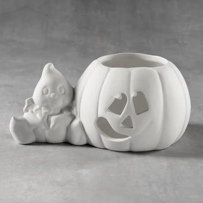 Ghost with Pumpkin Votive