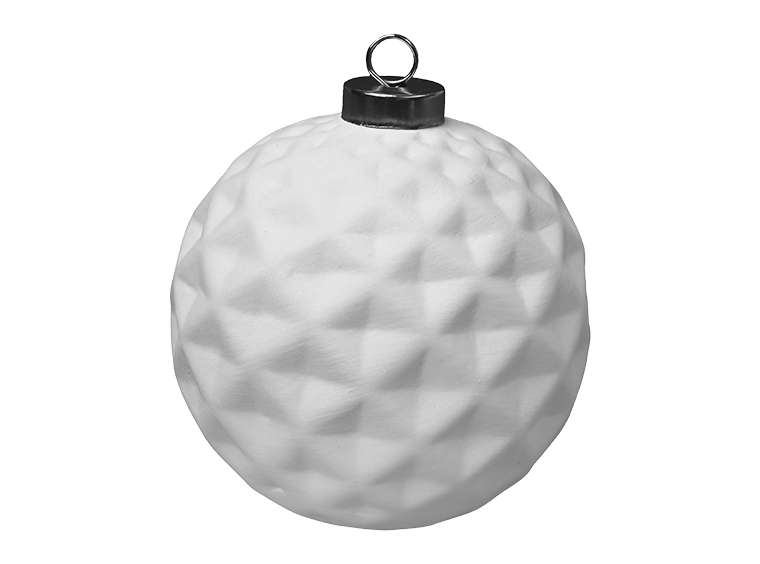 Faceted Silver Ball Ornament