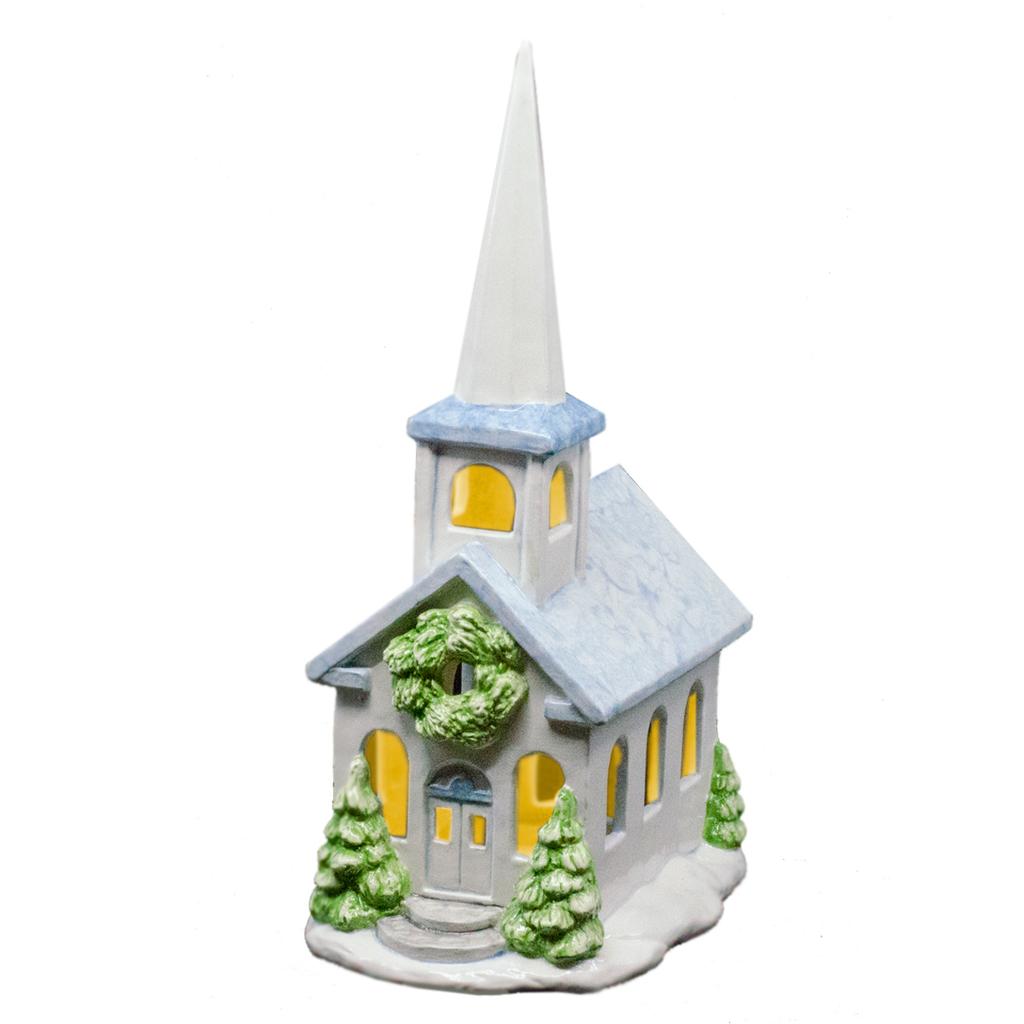 Holiday Village Church Lantern - 11H