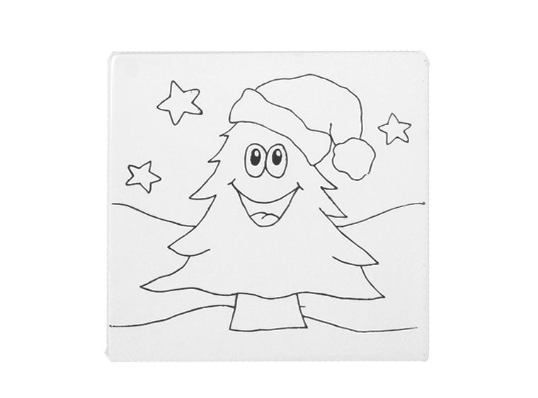 Tree with Santa Hat Party Tile